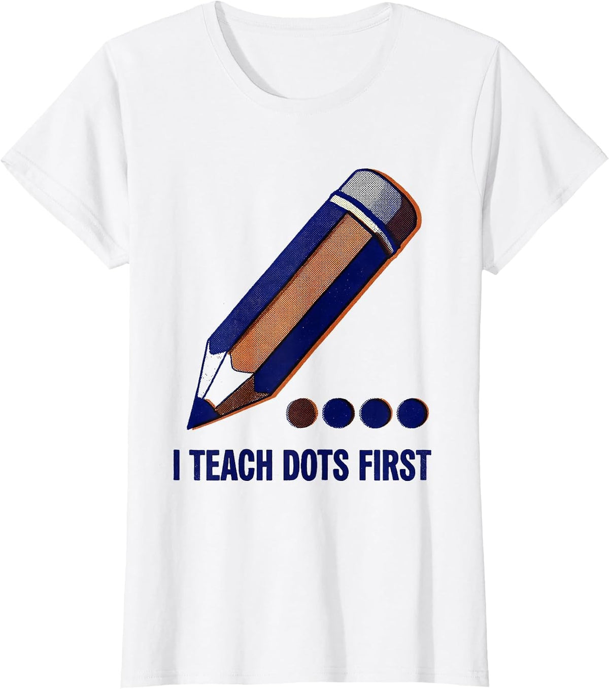 Women's I Teach Dots First Risograph Pre-K Teacher Back To School T-Shirt - White
