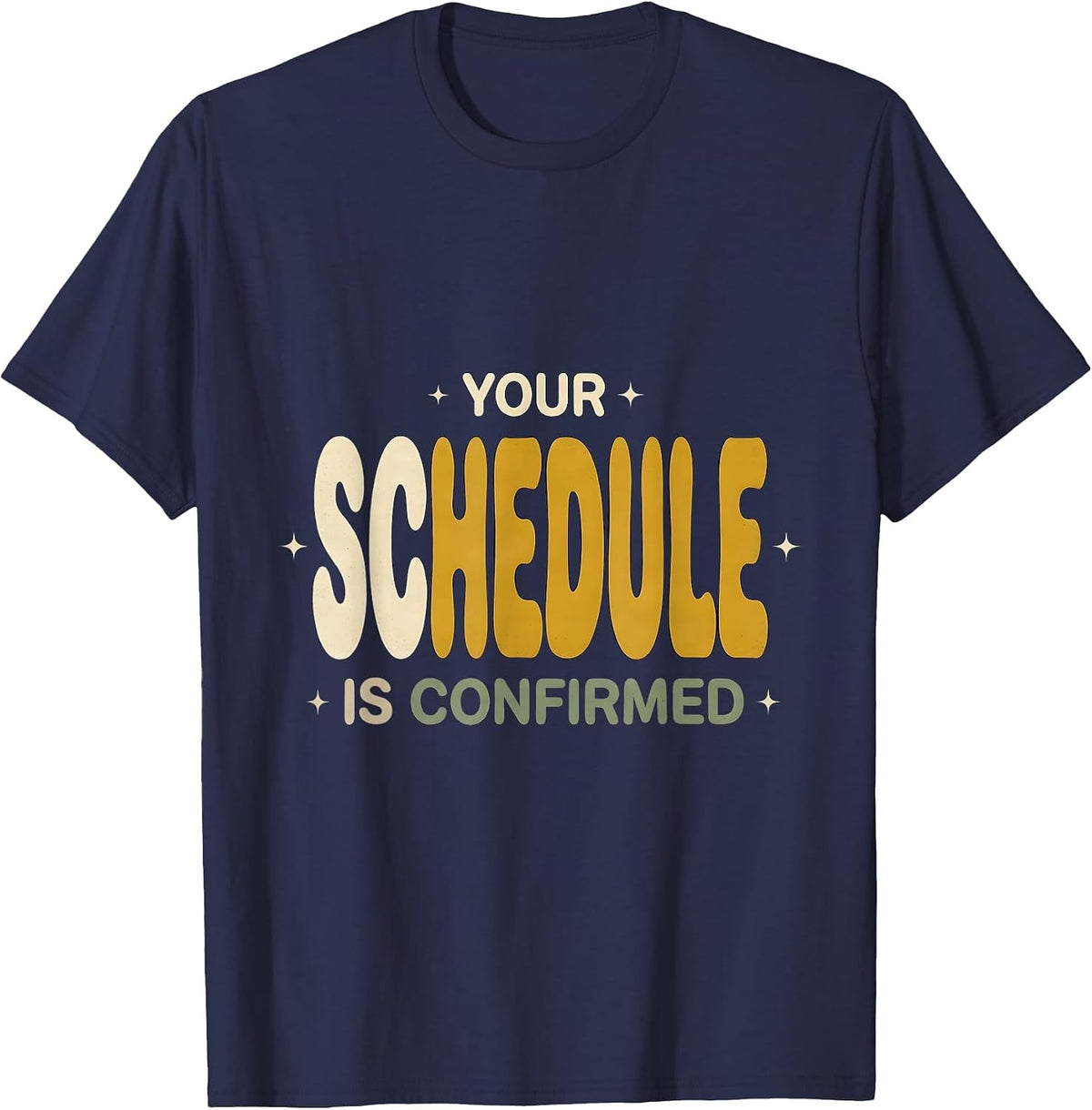 Your Schedule Is Confirmed Vintage Groovy School Counselor T-Shirt - Navy Blue
