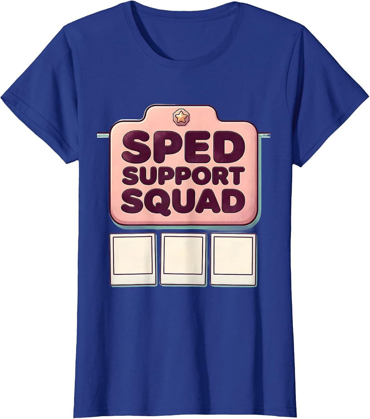 Women's SPED Support Squad Cute Kawaii Special Education Teacher T-Shirt - Royal Blue