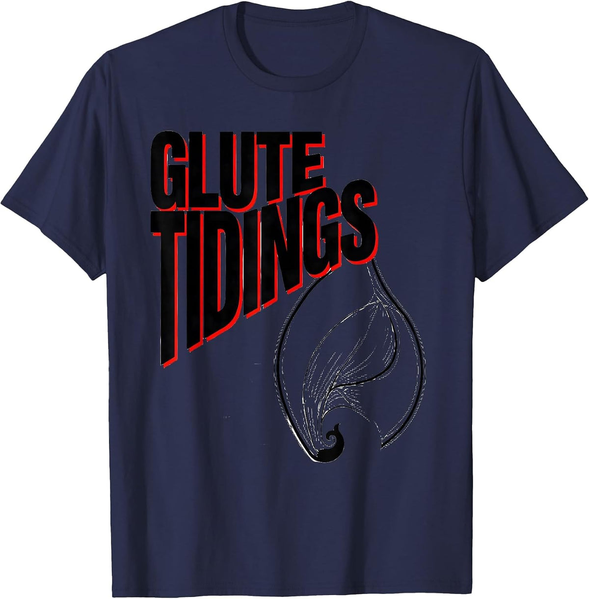 Men's Glute Tidings New Wave Typography Physical Therapist T-Shirt - Navy Blue