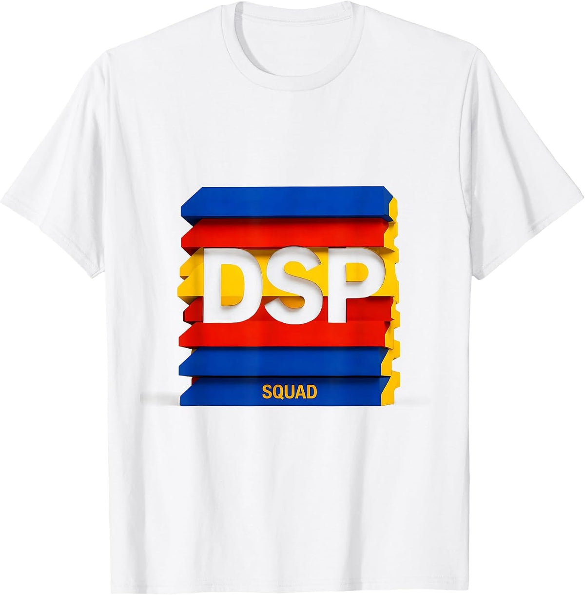 Men's DSP Squad Geometric Back To School Staff Appreciation Tie T-Shirt - White