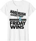 Women's Hard Rush Good Tray Friday Wins Playful Lunch Lady Back T-Shirt - White