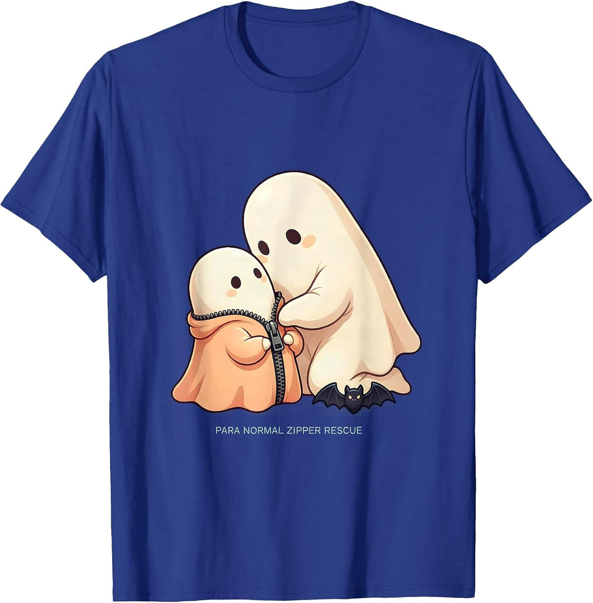 Men's Para Normal Zipper Rescue Cute Kawaii Ghost SpEd Teacher T-Shirt - Royal Blue