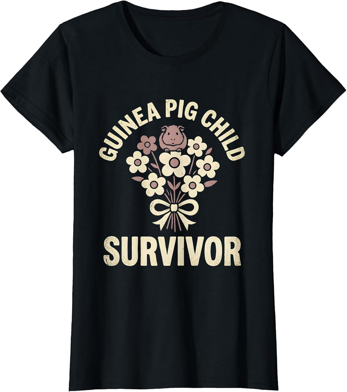 Women's Eldest Daughter Guinea Pig Child Survivor Design T-Shirt - Black