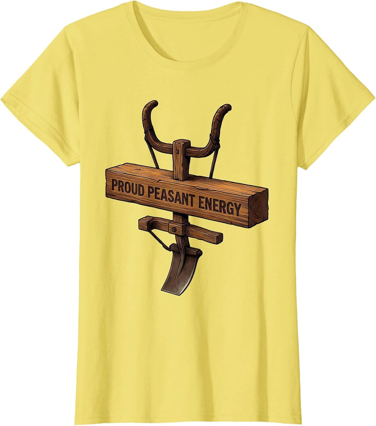 Proud Peasant Energy Graphic Design T-Shirt - Lemon Yellow