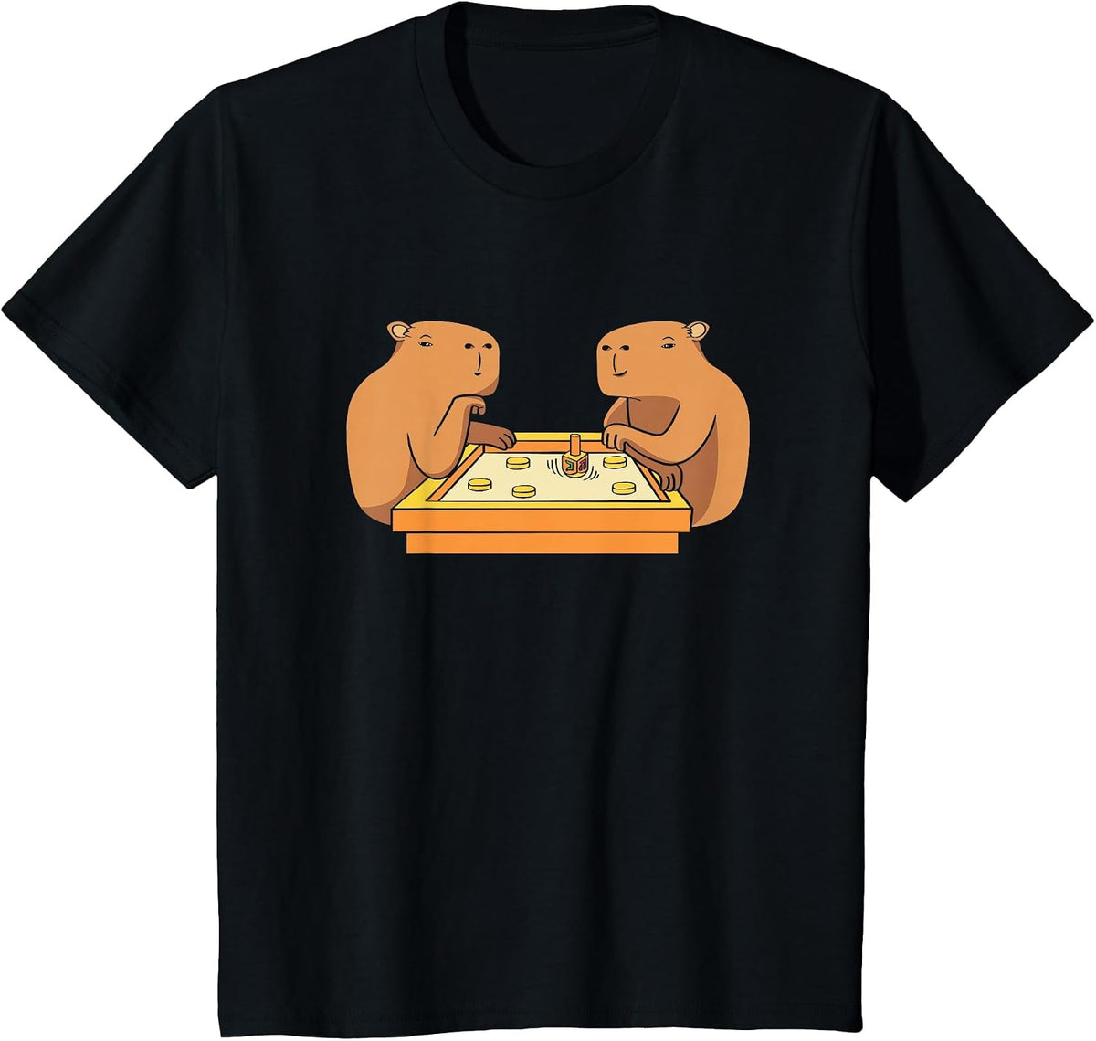 Hannukah Dreidel Game Capybara Hanukkah T-Shirt - Black