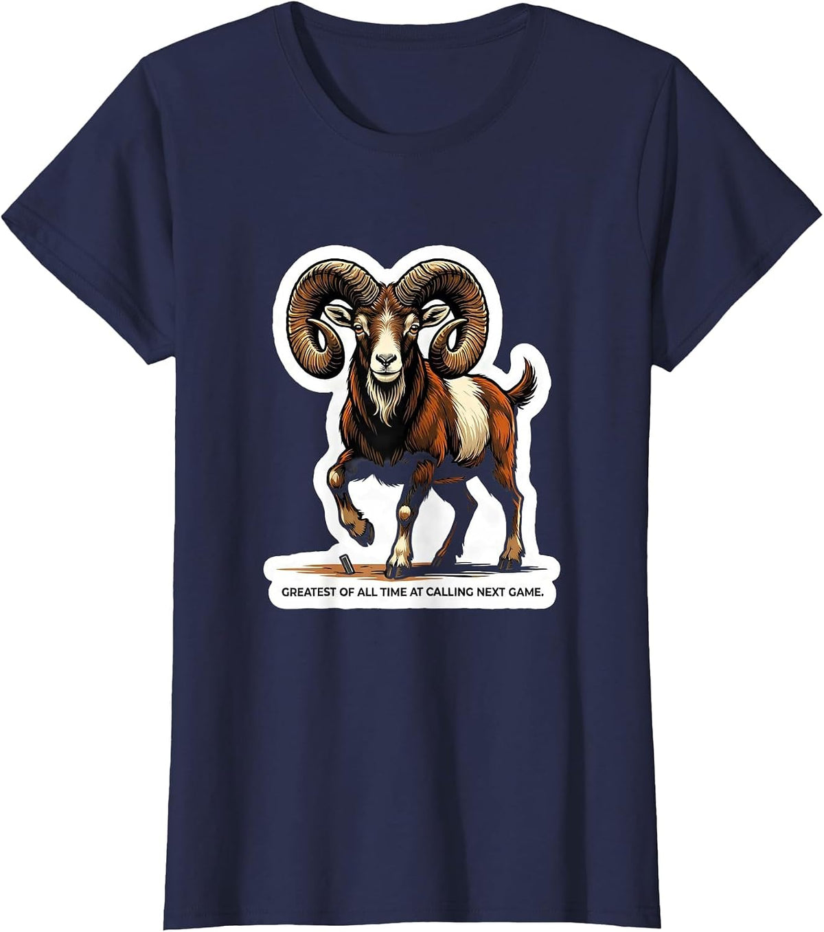 Women's Greatest Of All Time At Calling Next Game Goat Lover T-Shirt - Navy Blue