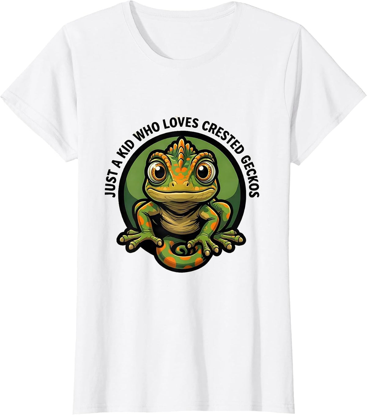 Just A Kid Who Loves Crested Geckos Funny Reptile Lover T-Shirt - White