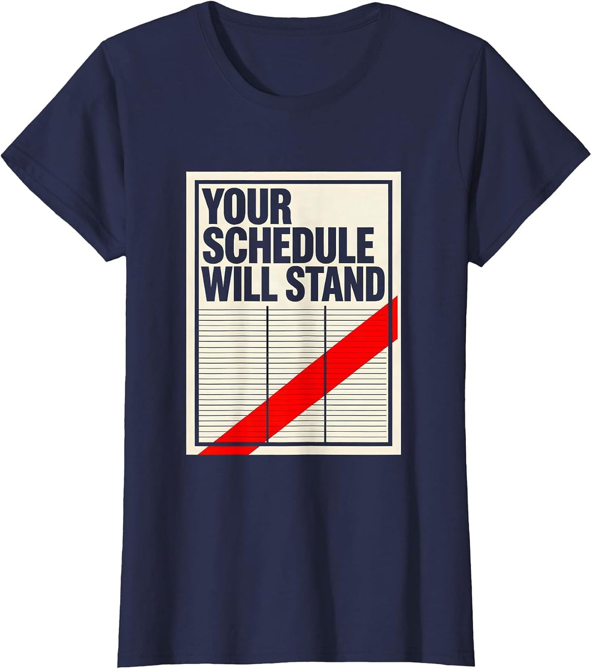 Women's Your Schedule Will Stand Groovy School Counselor Back T-Shirt - Navy Blue