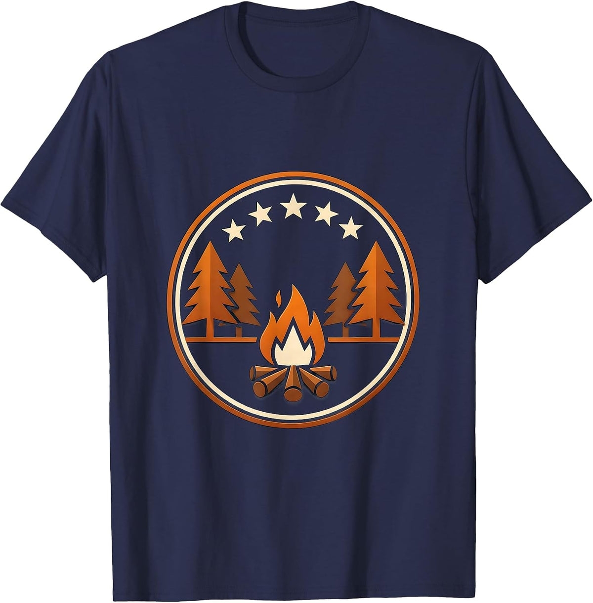 Men's Campfire Under the Stars Night Sky Graphic T-Shirt - Navy Blue