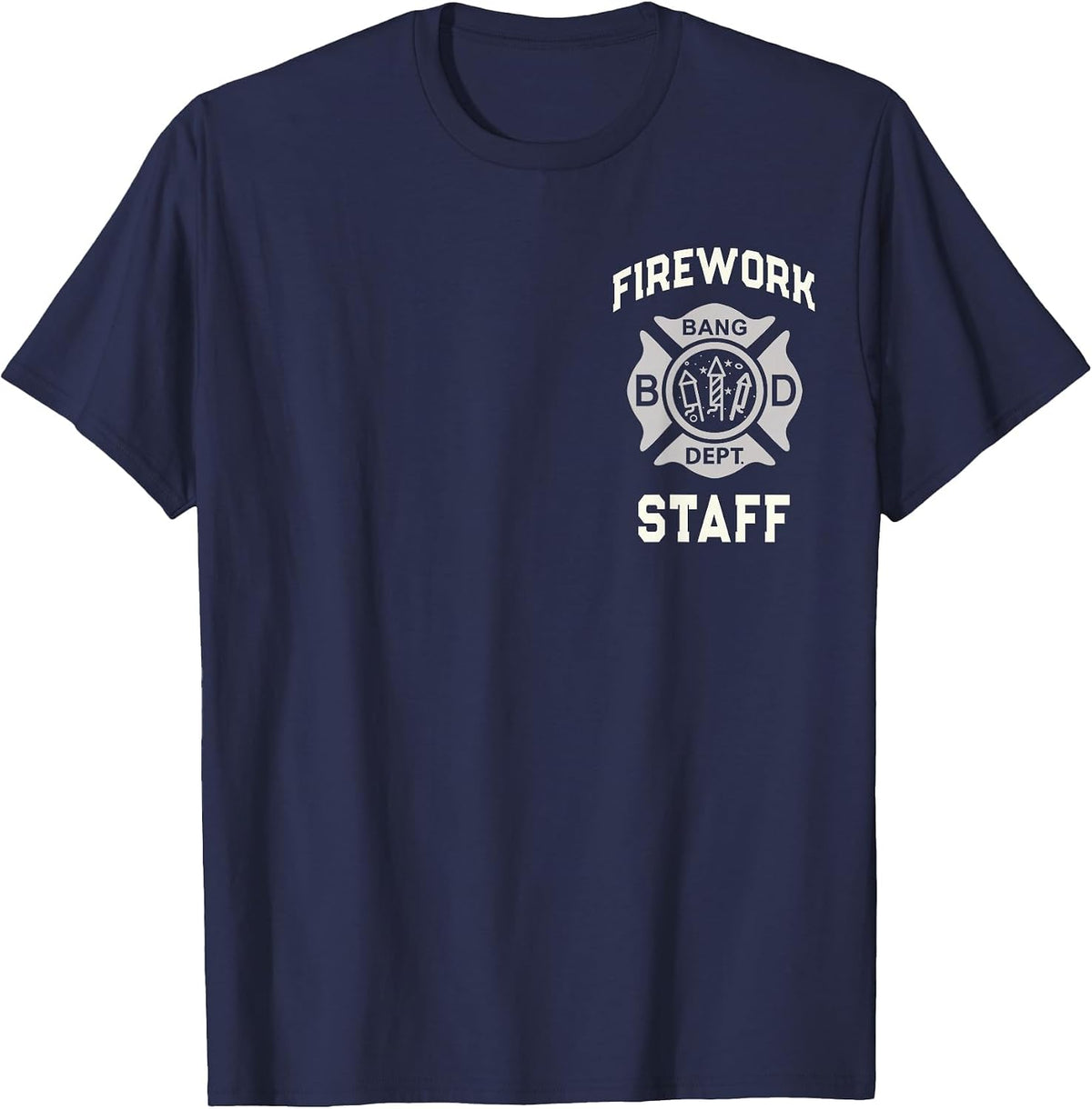 Official Firework Staff 4th of July Safety Crew Technician T-Shirt - Navy Blue