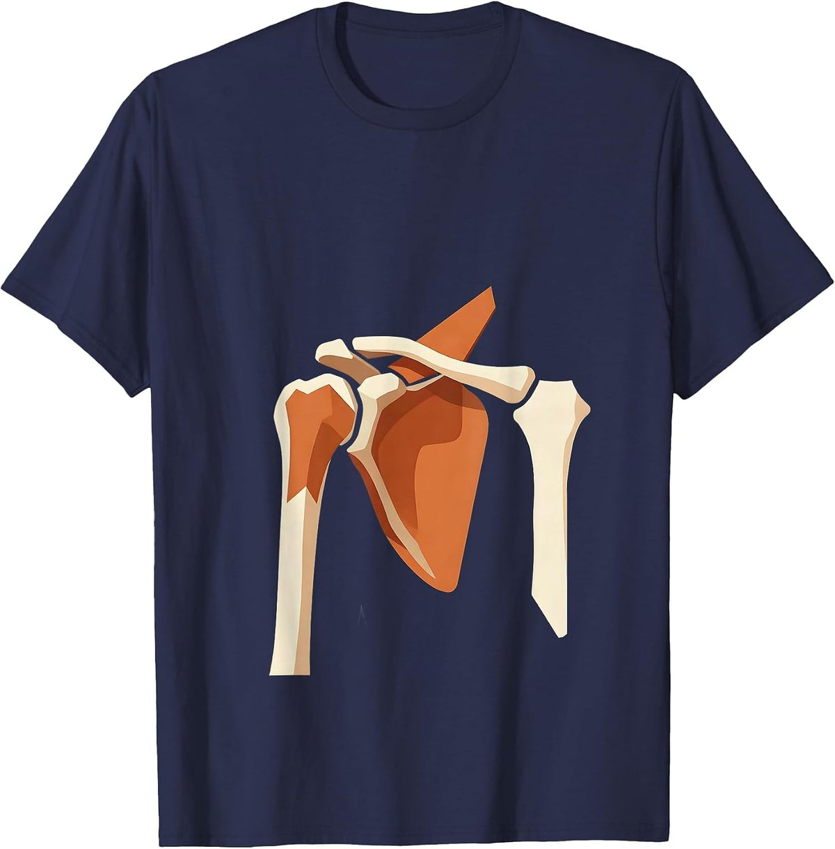 Men's Anatomical Shoulder Muscle Layers Physical Therapy T-Shirt - Navy Blue