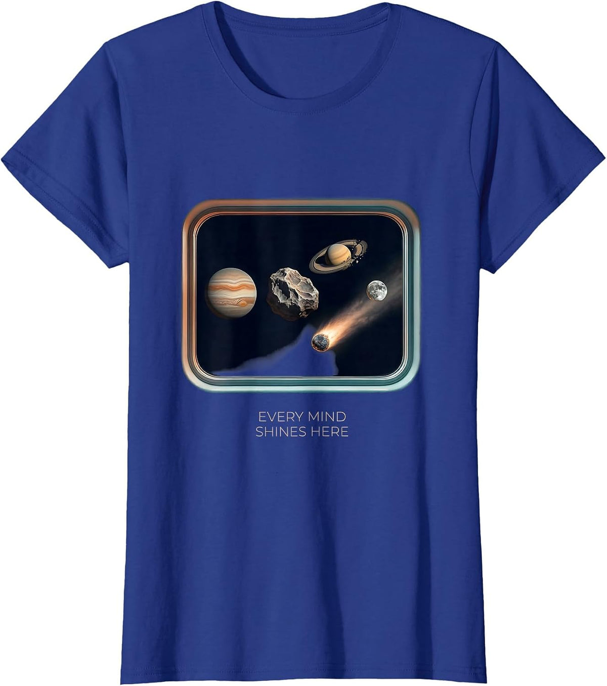 Women's Every Mind Shines Here Neurodiverse Universe Special T-Shirt - Royal Blue