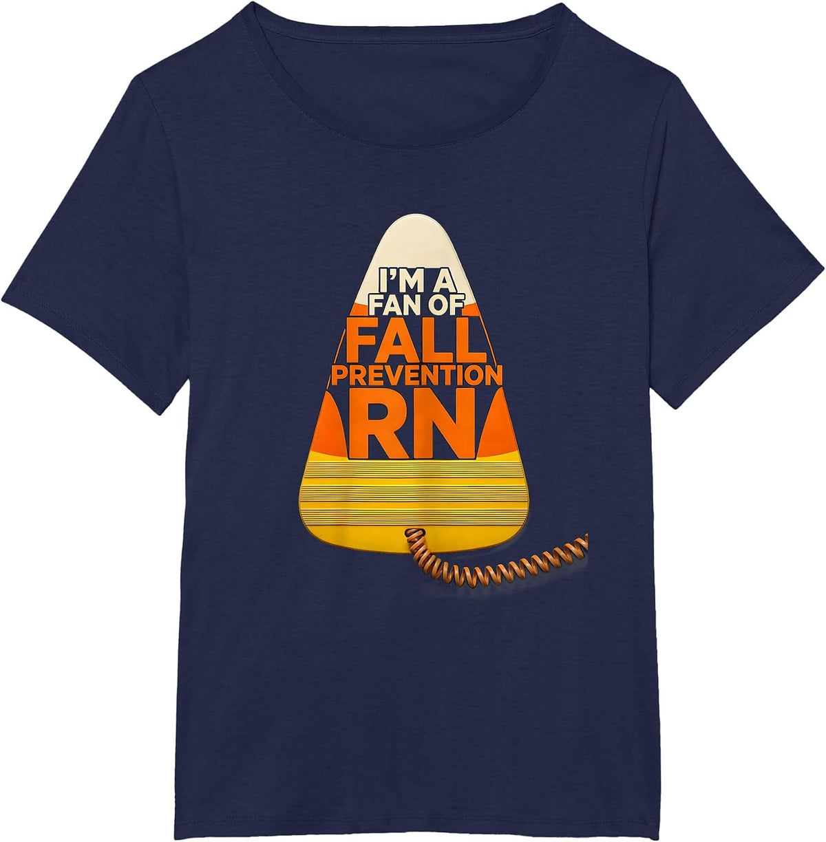 Women's I'm A Fan Of Fall Prevention RN Funny Nurse Fall Prevention T-Shirt - Navy Blue
