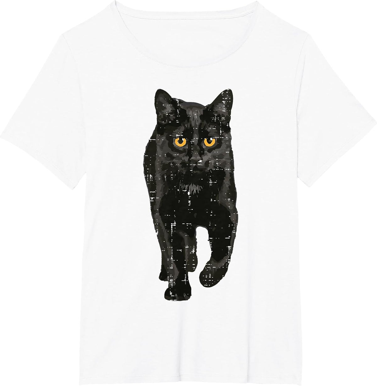 Black Cat Walking Kitten Kitty Halloween Scary Men Women Kid T-Shirt - White