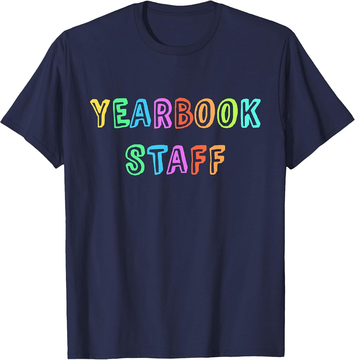 Team Editor Yearbook Staff Teacher School Publication Edit T-Shirt - Navy Blue