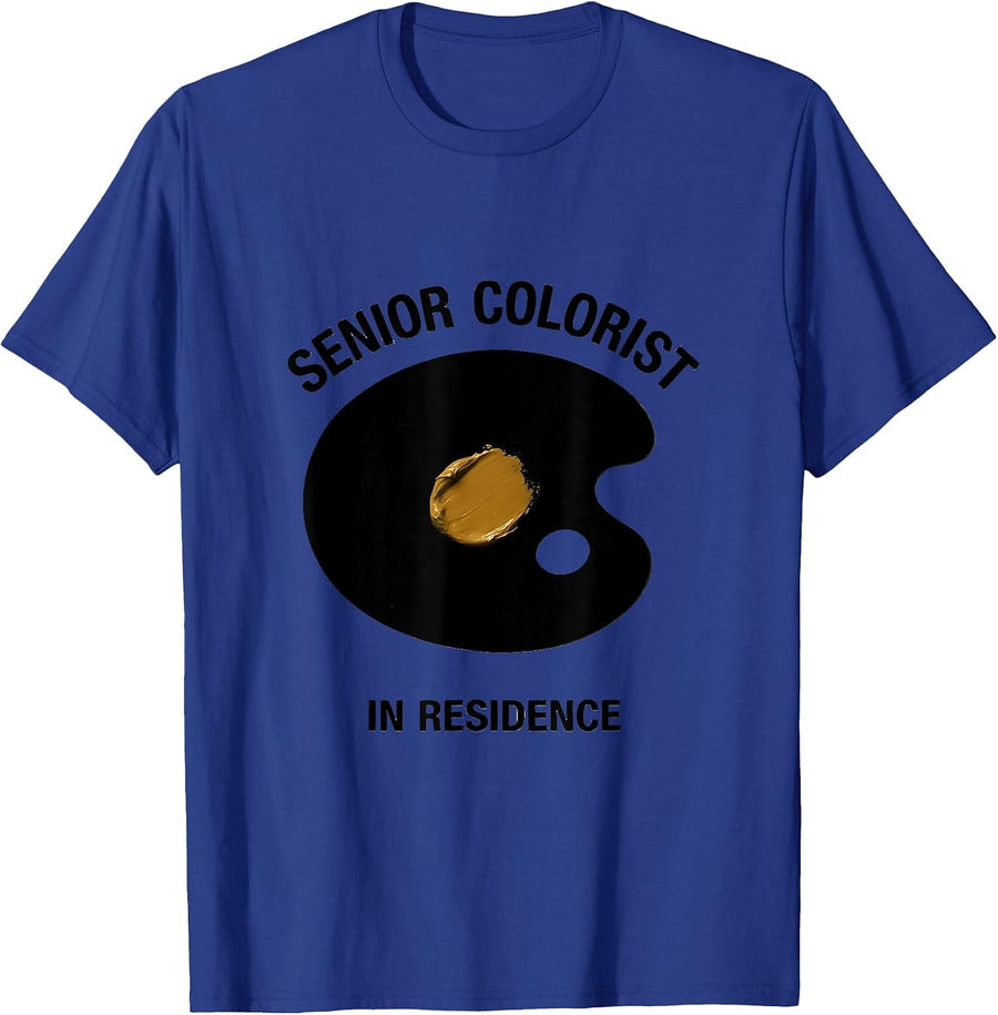 Senior Colorist In Residence Minimalist Artist Gift Paint T-Shirt - Royal Blue