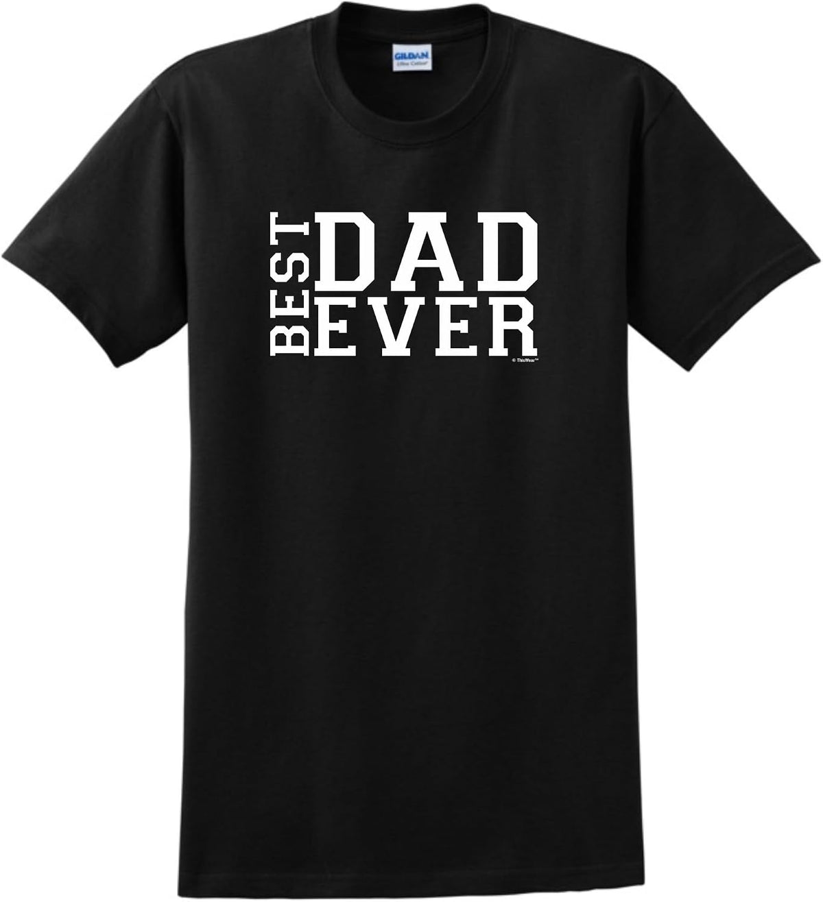 ThisWear Best Dad Ever Short Sleeve Unisex T-Shirt [PPP] - Black
