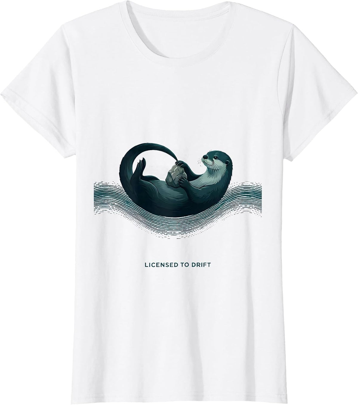 Licensed to Drift Funny Otter Lover Sea Animal Humor Gift T-Shirt - White