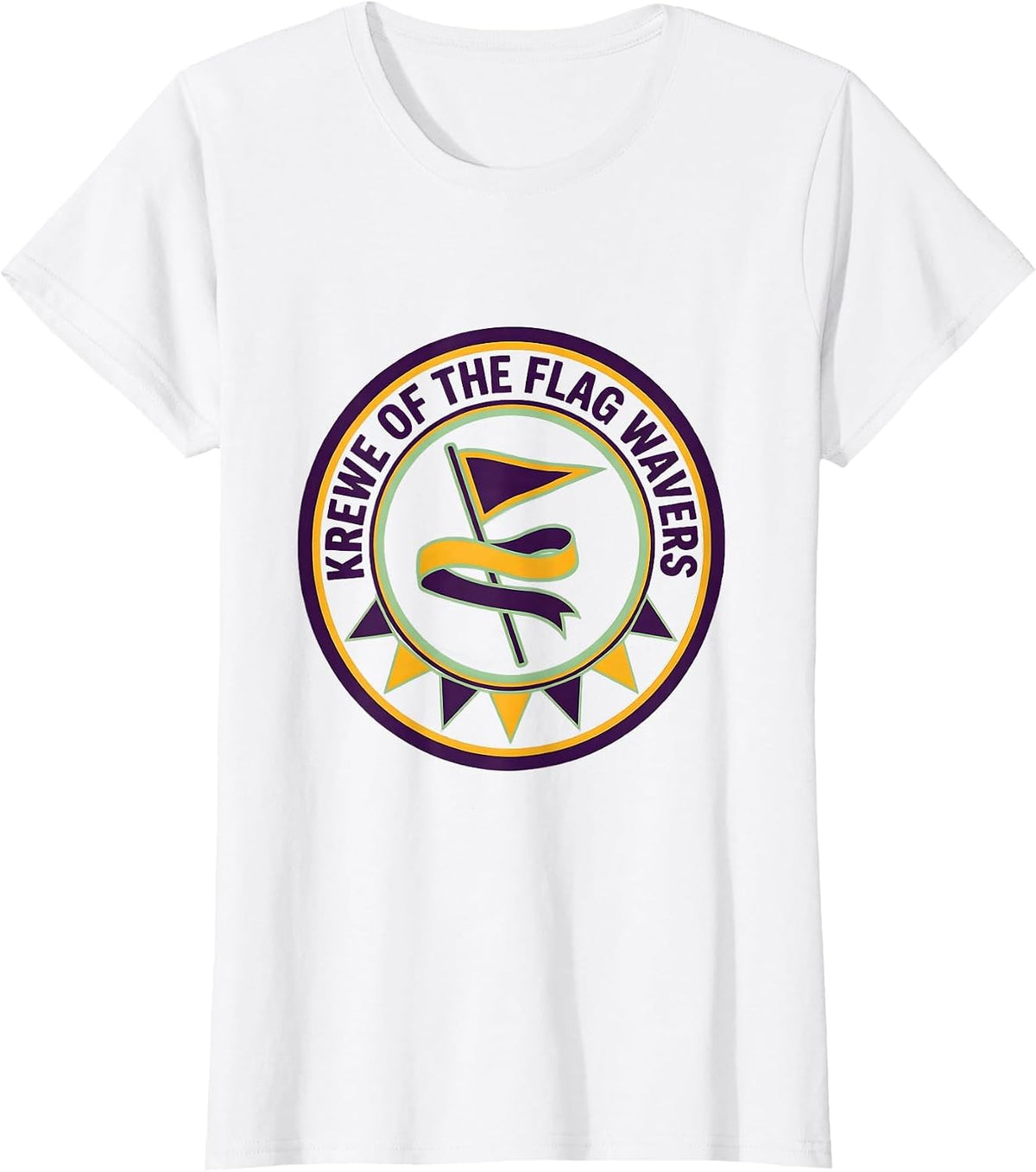 Women's Krewe Of The Flag Wavers Mardi Gras Carnival Party Humor T-Shirt - White