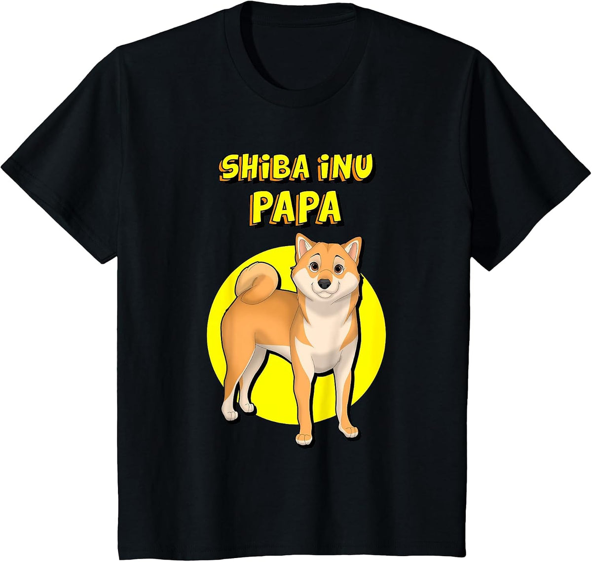 Shiba Inu Papa Shiba Inu Dog Father T-Shirt - Black