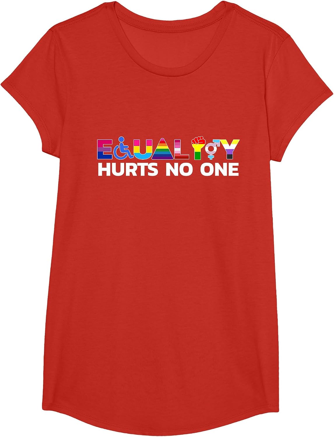 Human Rights LGBT Equality Harms no one Proudly T-Shirt - Girls Red