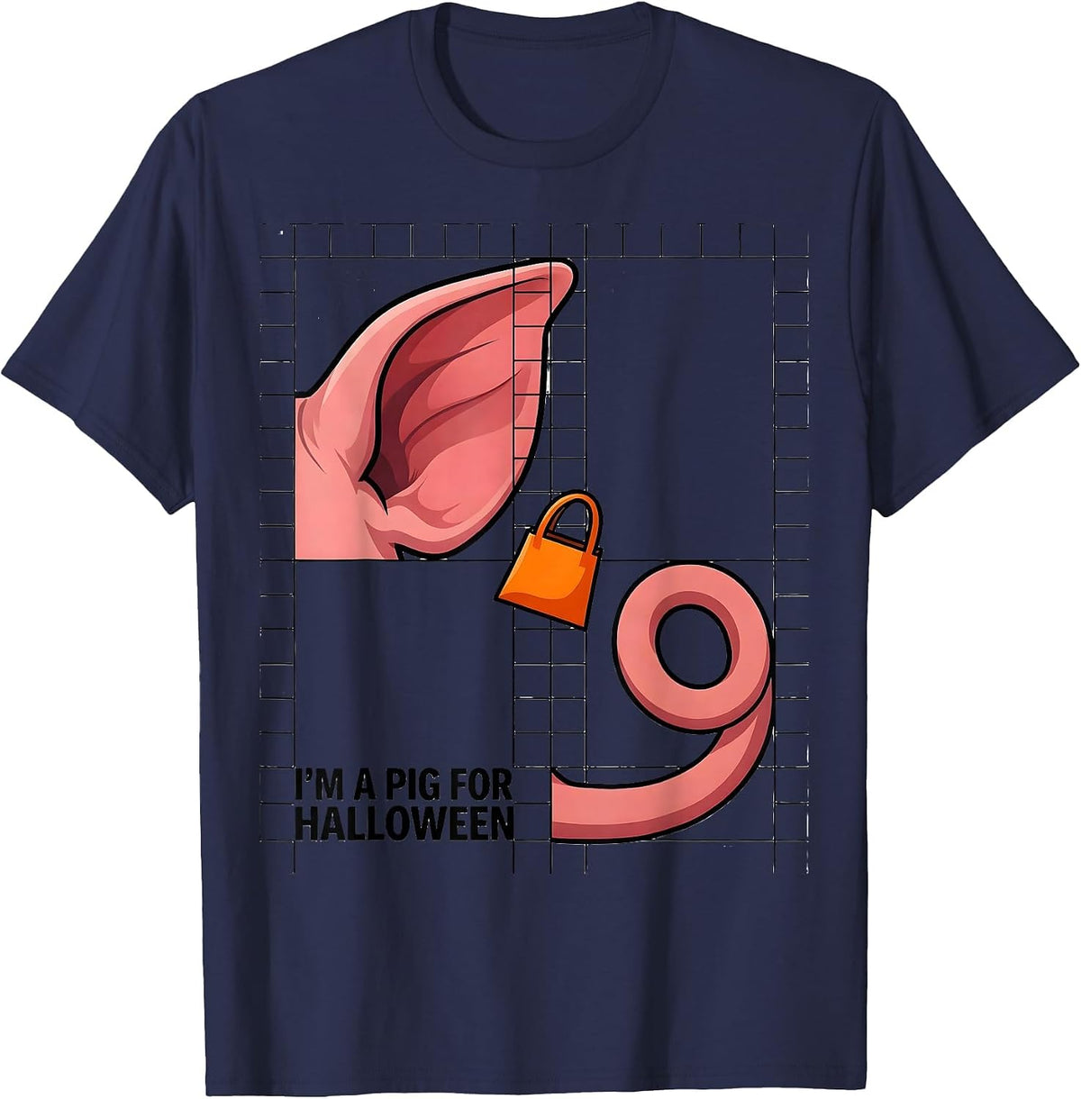 I'm A Pig For Halloween Funny Pig Lover Halloween Costume T-Shirt - Navy Blue