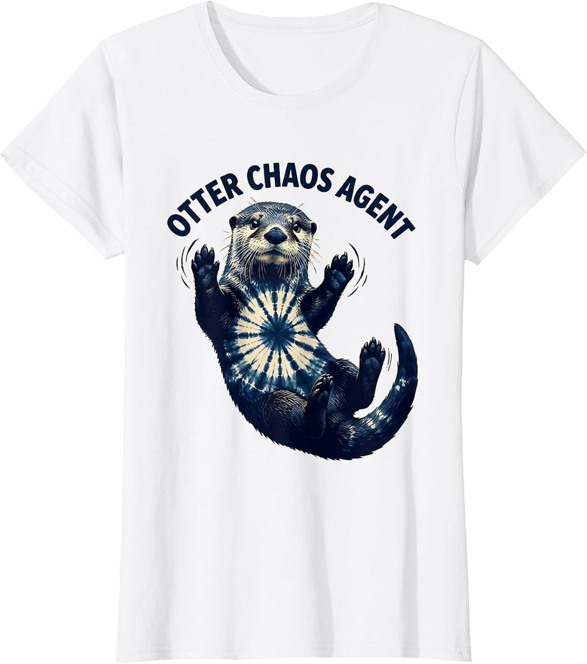 Women's Otter Chaos Agent Funny Sea Otter Design T-Shirt - White