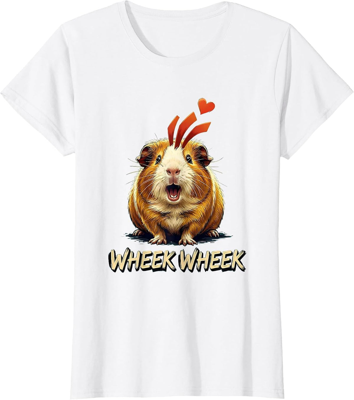Heavy Tailless Guinea Pig Cute Animal Lover Humor T-Shirt - White
