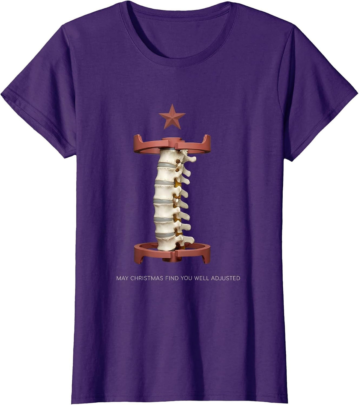 Women's May Christmas Find You Well Adjusted Funny Chiropractor T-Shirt - Purple