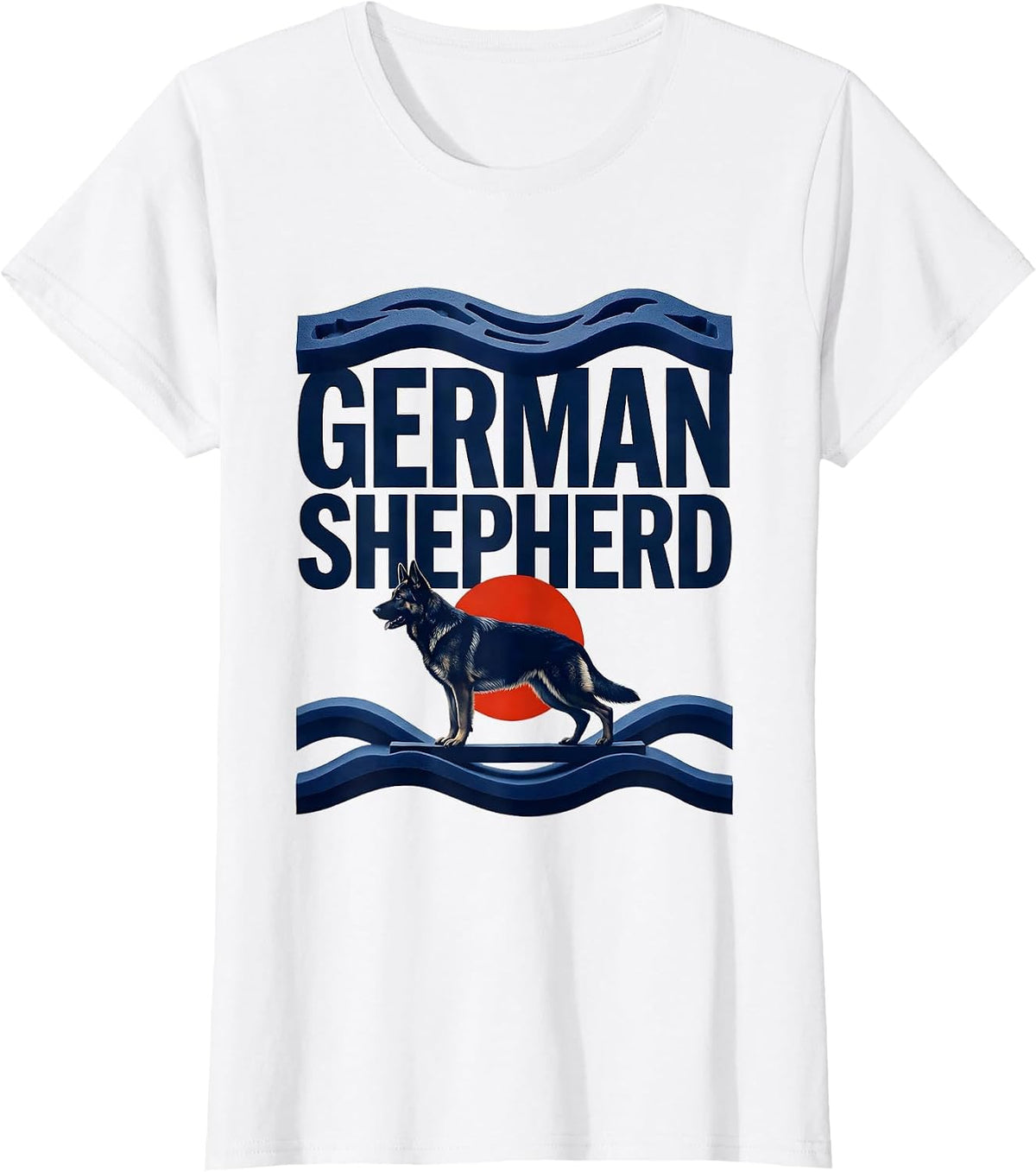 German Shepherd Funny Surf Dog Breed Owner Gift T-Shirt - White