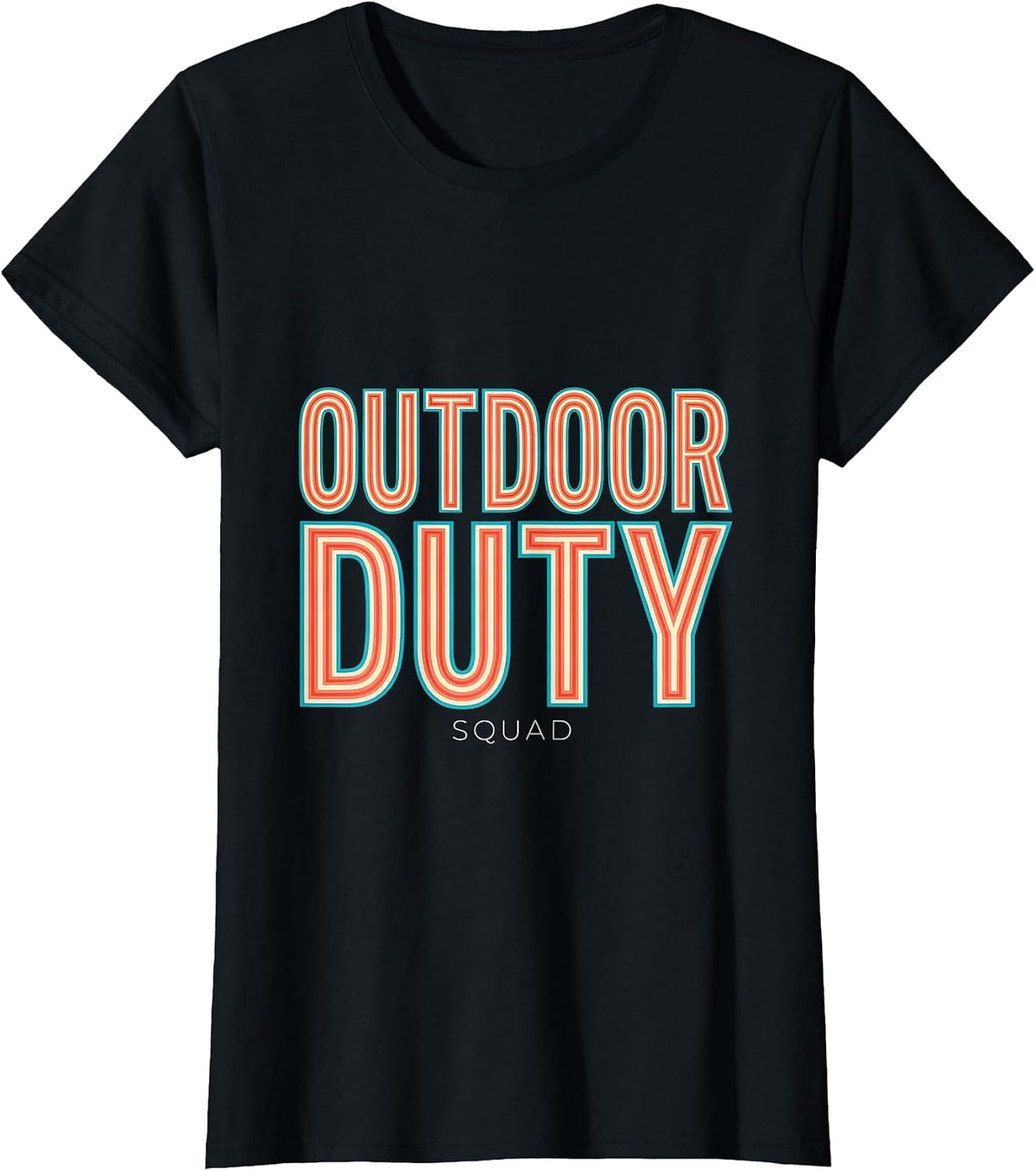 Women's Outdoor Duty Squad Appreciation Back To School Staff Squad T-Shirt - Black