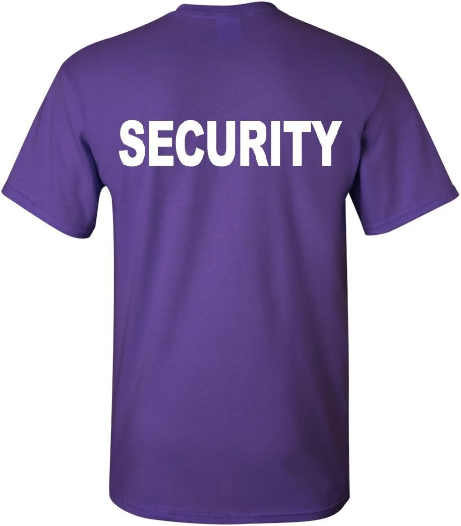Security T-Shirt Bouncer Police Event Staff Uniform Guard Mens Tee Shirt - Purple