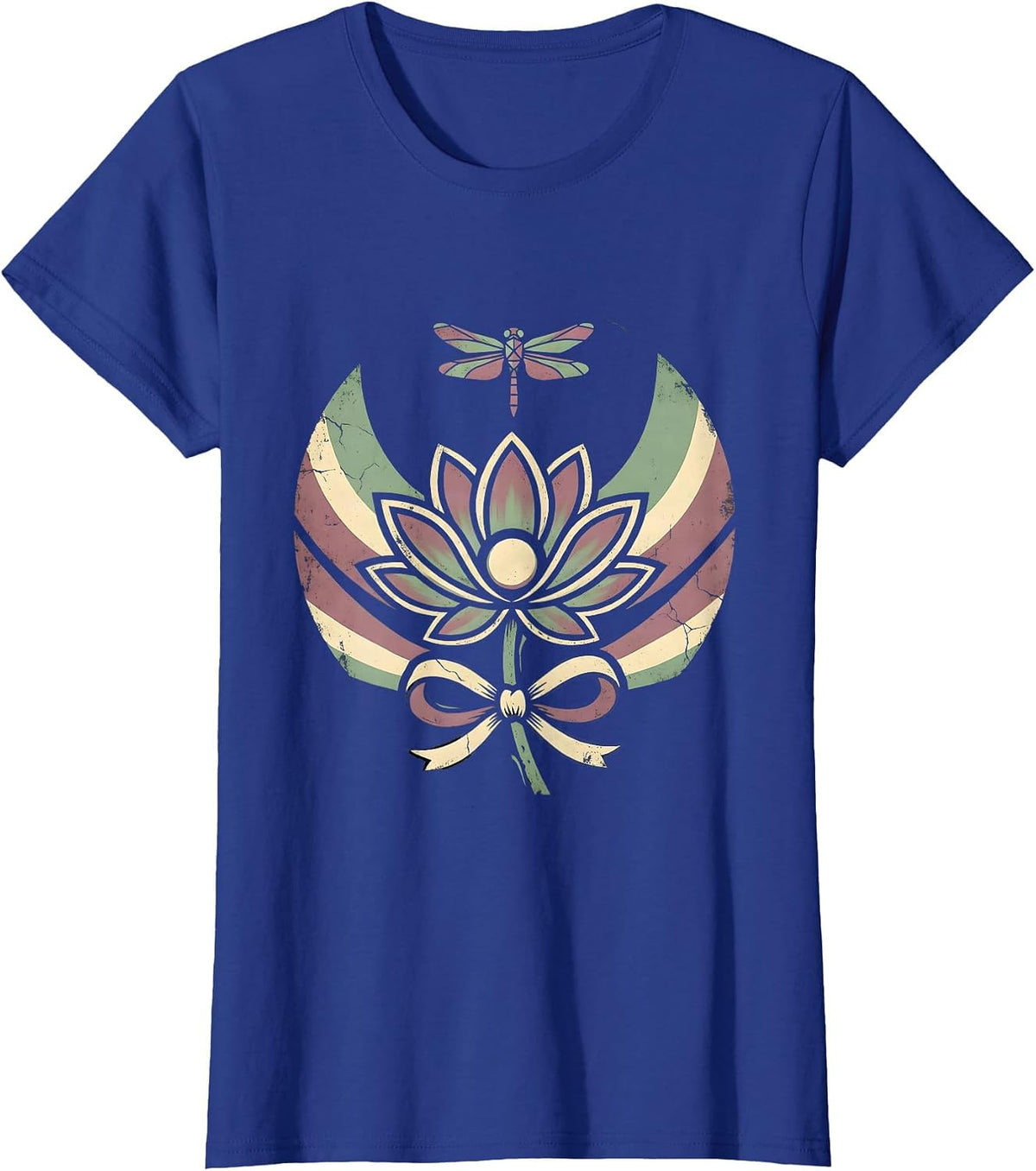 Women's Autism Awareness Meditation Aurora Borealis Design T-Shirt - Royal Blue
