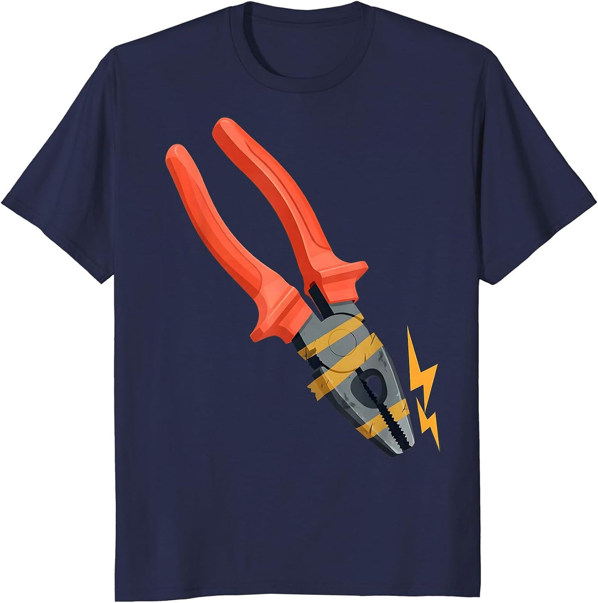 Men's Lineman's Pliers Electrician Trade Humor Gift T-Shirt - Navy Blue