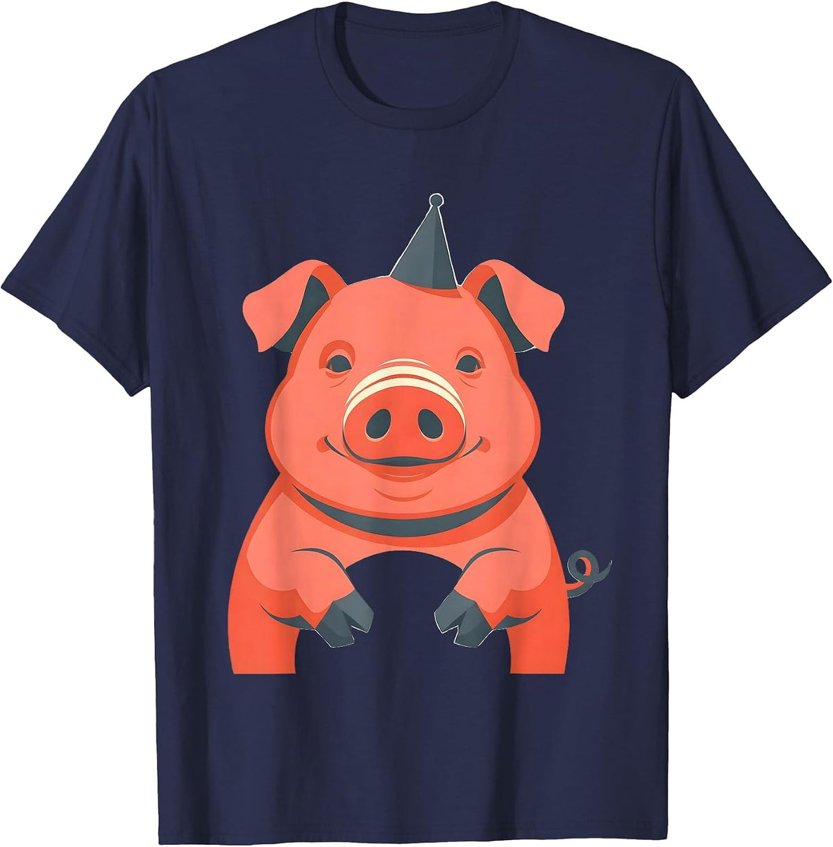 Pig Tummy Funny Halloween Costume Pig Lover Humor T-Shirt - Navy Blue