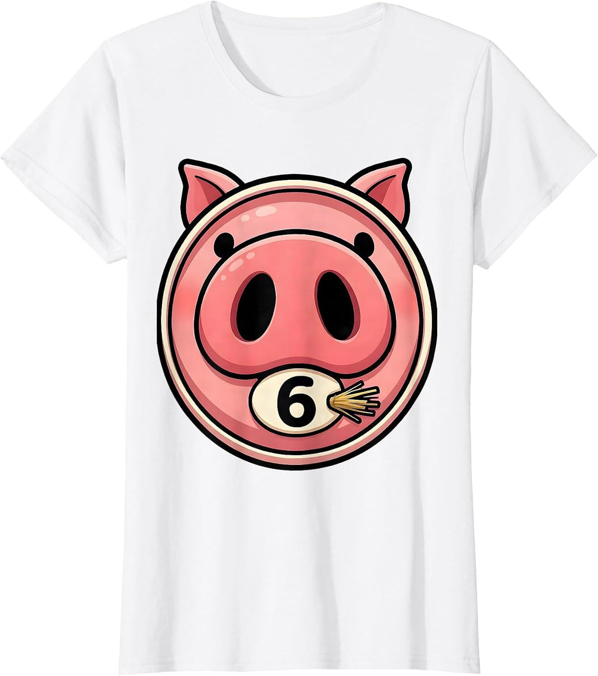 6 Funny Pig Lover Halloween Costume Humor Novelty T-Shirt - White