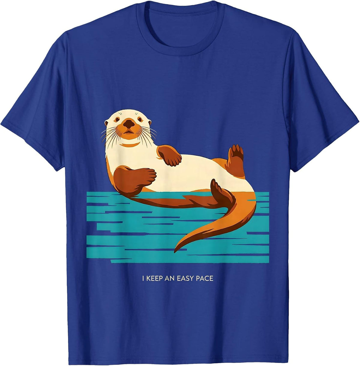 Men's I Keep An Easy Pace Funny Sea Otter Animal Lover Gift T-Shirt - Royal Blue
