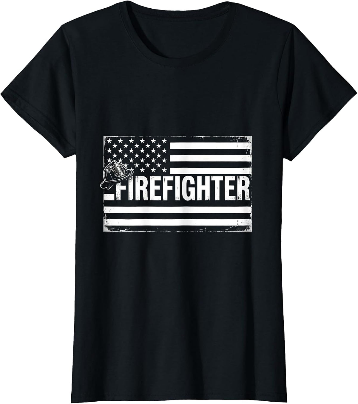 Women's Firefighter Thin Red Line Flag Occupational Pride Gift T-Shirt - Black