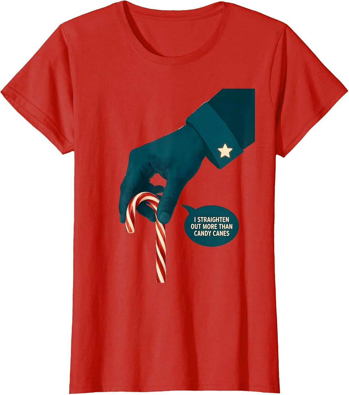 Women's I Straighten Out More Than Candy Canes Funny Chiropractor T-Shirt - Red