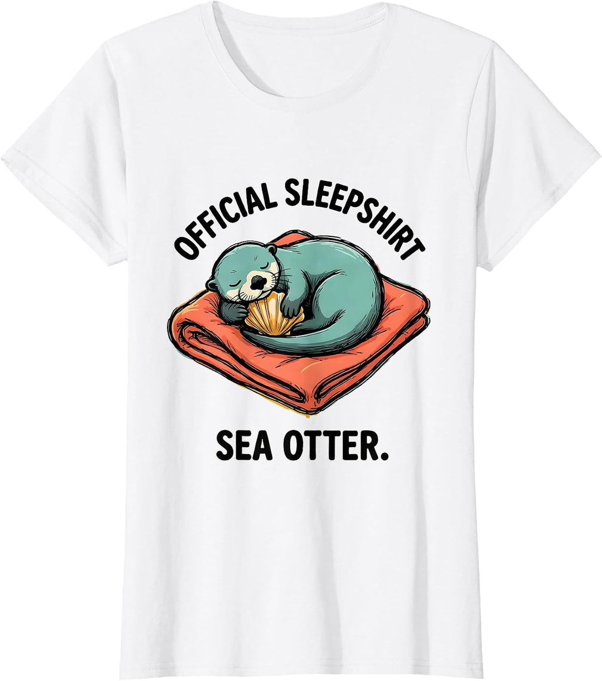 Official Sleepshirt Sea Otter Cute Animal Lovers Pajama T-Shirt - White