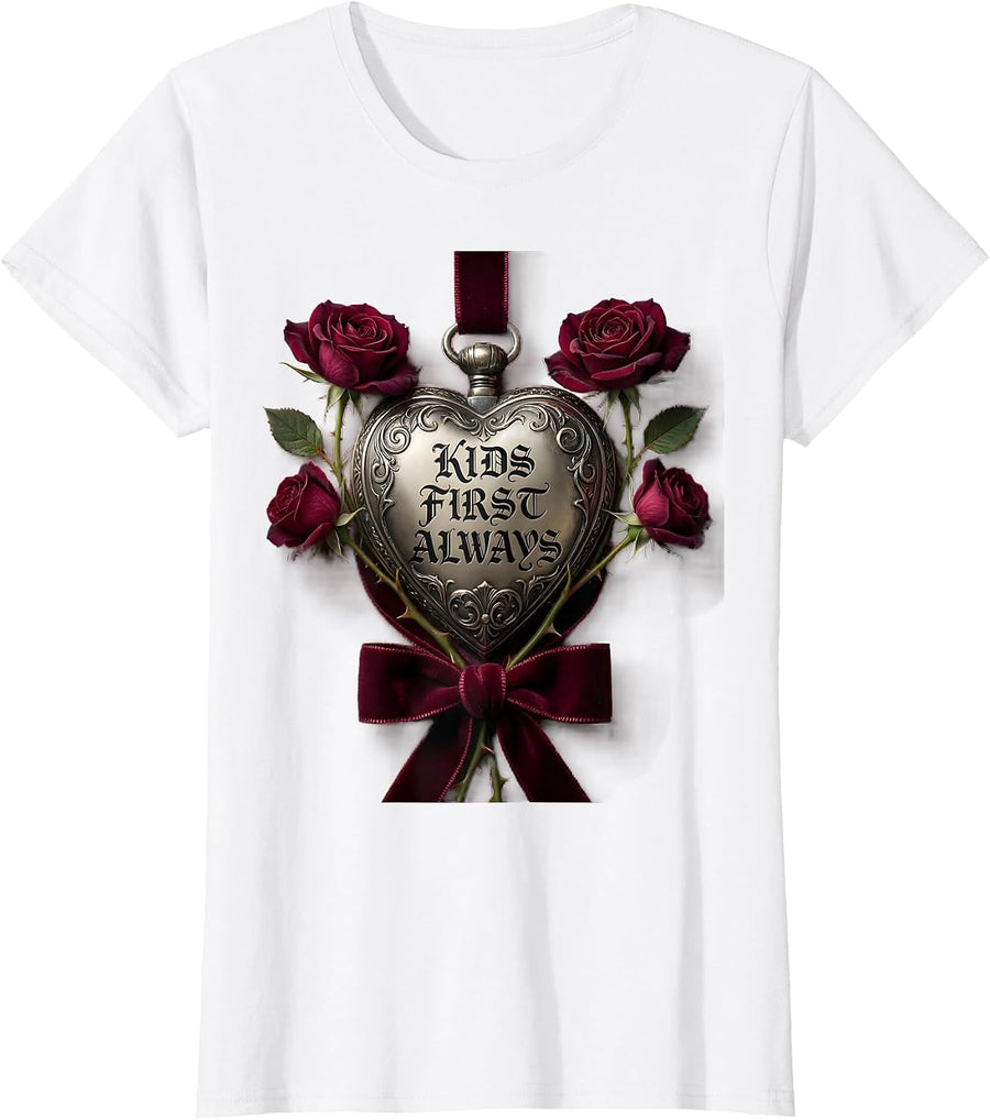 Women's Kids First Always School Counselor Design T-Shirt - White