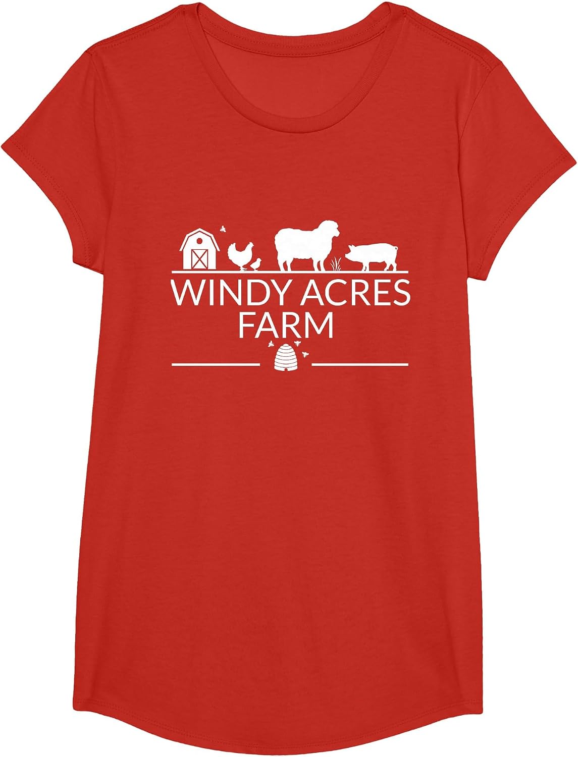 Windy Acres Farm Apparel T-Shirt - Girls Red