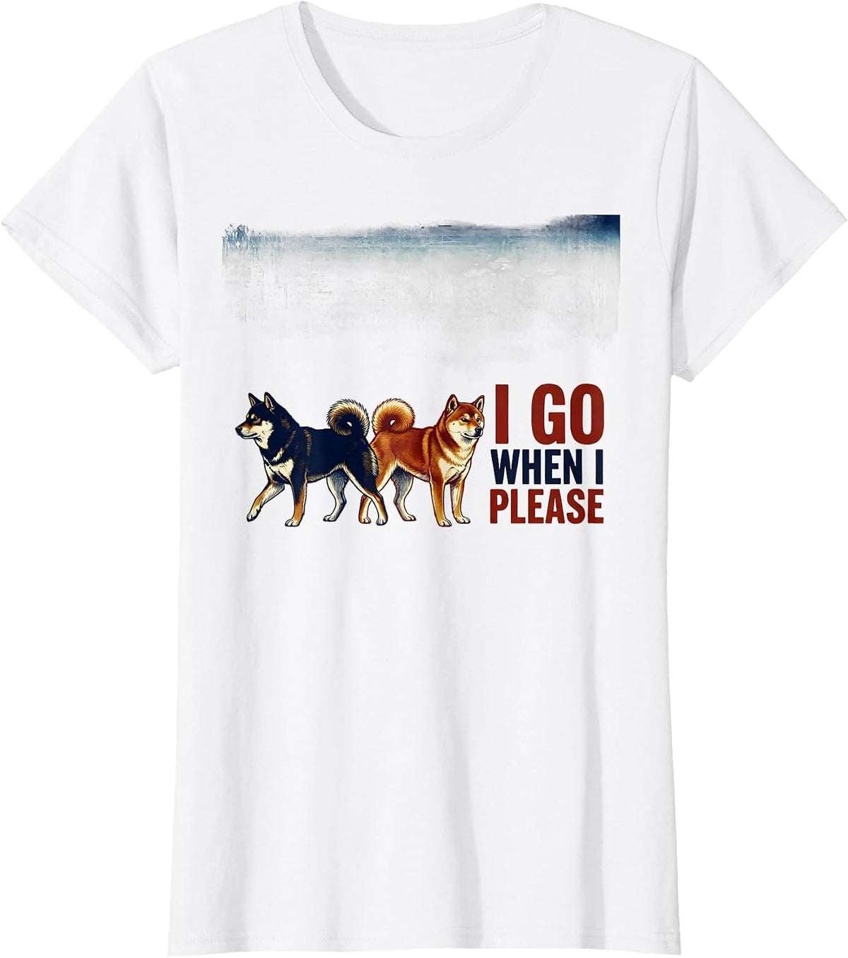 I Go When I Please Ukiyo-e Shiba Inu Dog Lover Gift T-Shirt - White