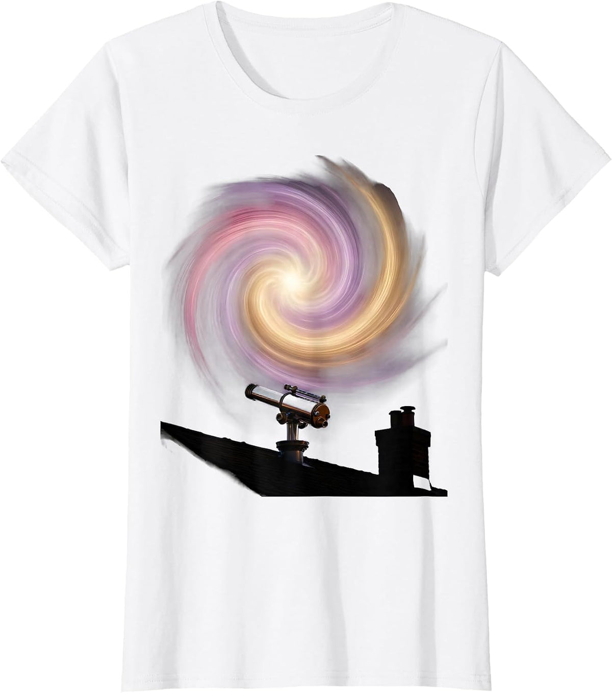 Autism Awareness Rooftop Stargazing Nebula Design T-Shirt - White