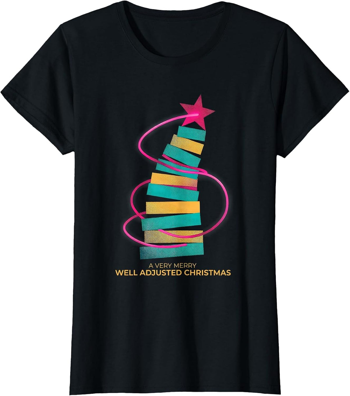 Women's A Very Merry, Well Adjusted Christmas Funny Chiropractor T-Shirt - Black