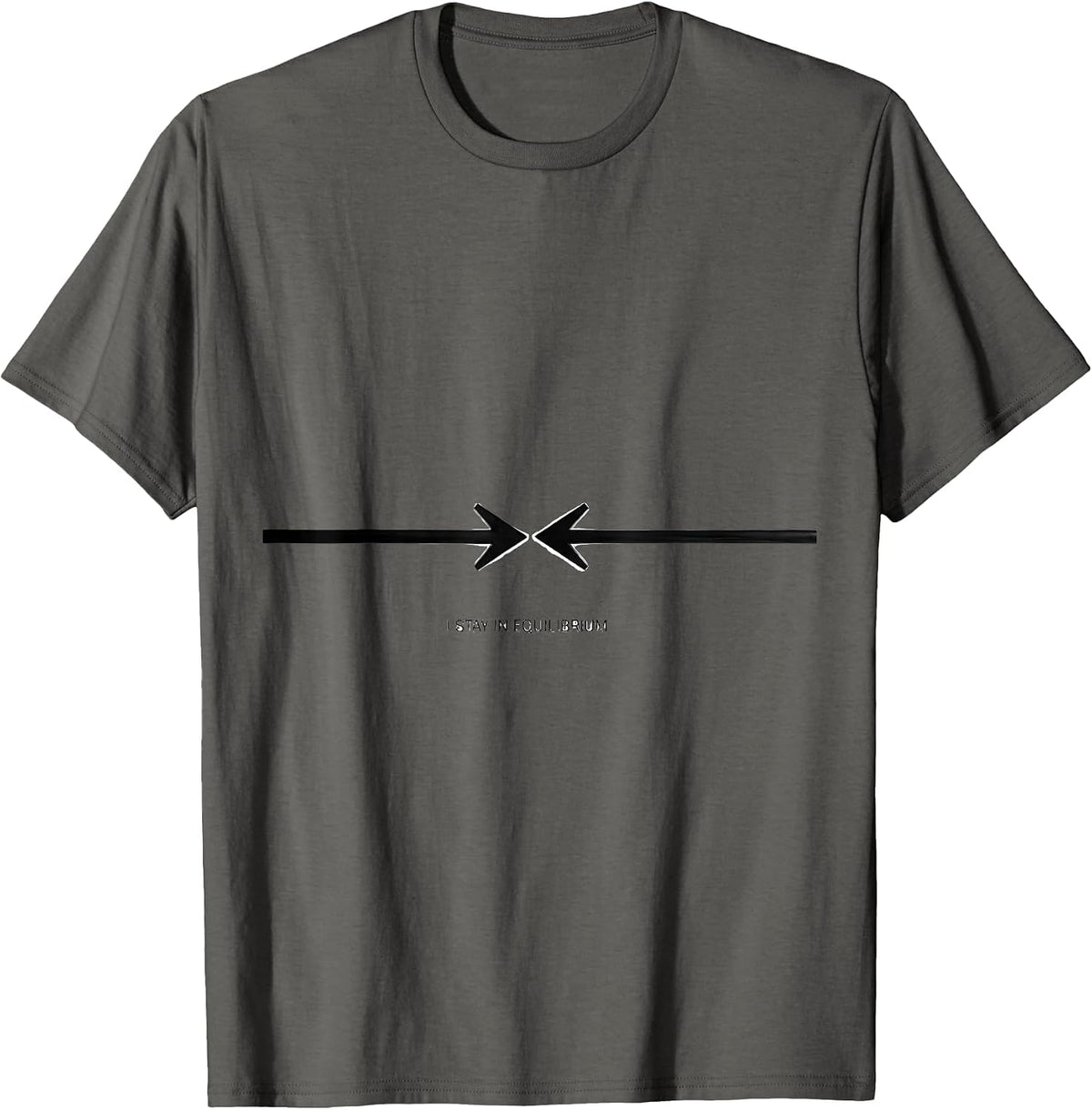 Men's I Stay In Equilibrium Minimalist Science Humor Chemistry T-Shirt - Asphalt Grey