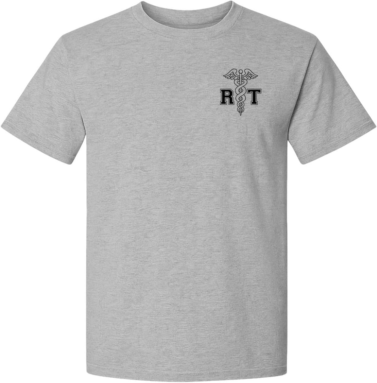 Respiratory Therapist T-Shirt, RT Caduceus Pocket Design for Pulmonology Professionals - Athletic Heather