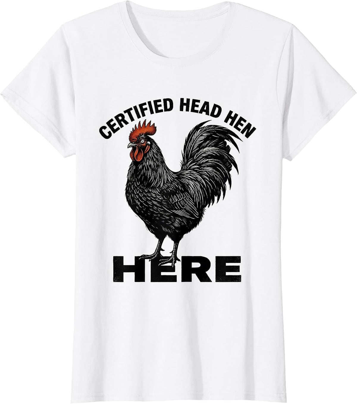 Women's Certified Head Hen Chicken Lover Design T-Shirt - White