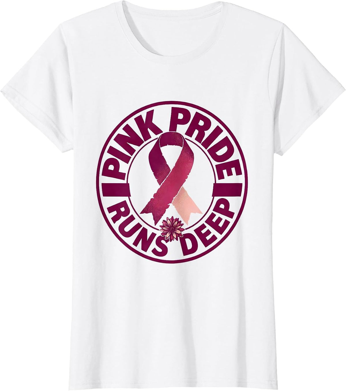 Pink Pride Runs Deep Breast Cancer Awareness T-Shirt - White